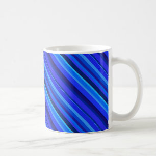 Blue diagonal stripes coffee mug