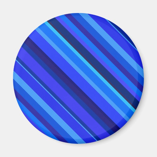 Blue diagonal stripes magnet (Front)