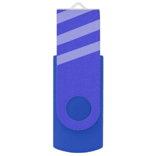 Blue diagonal stripes print flash drive