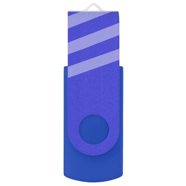 Blue diagonal stripes print flash drive (Back (Vertical))