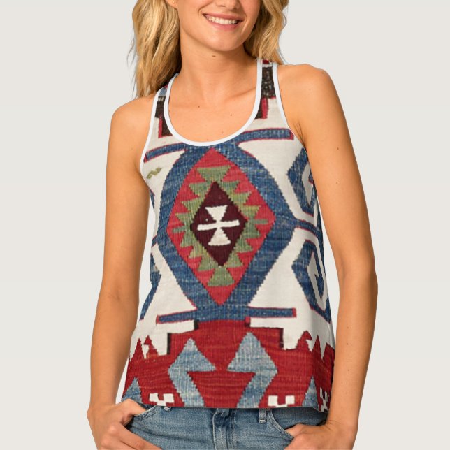 Blue Diamond Arrow Konya // 19th Century Tank Top (Front)
