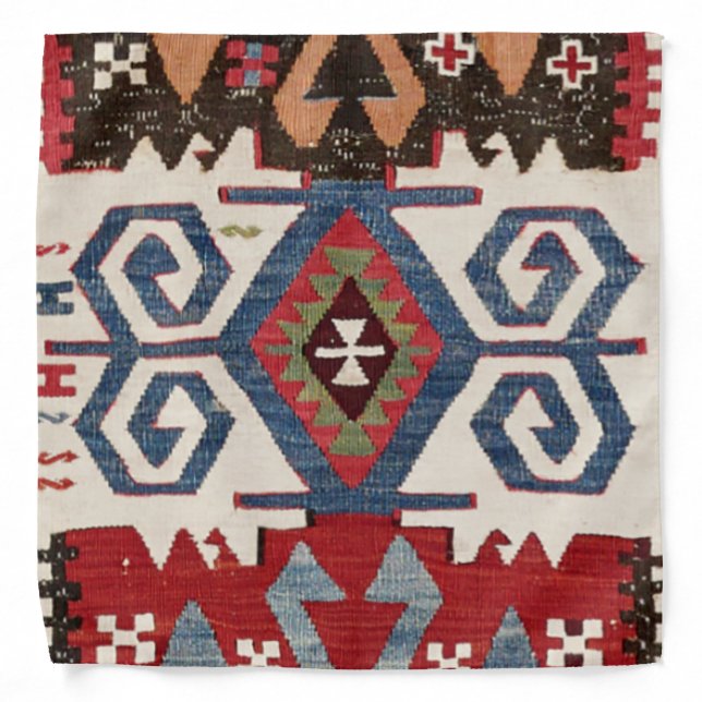 Blue Diamond Arrow Konya Cowboy Saddle  Bandana (Front)