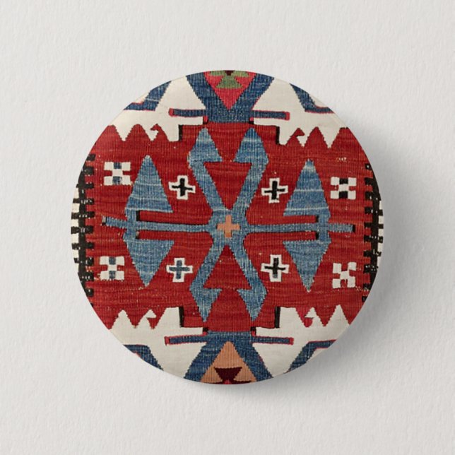 Blue Diamond Arrow Konya II 19th Century Authentic Button (Front)