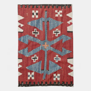 Blue Diamond Arrow Konya II 19th Century Authentic Kitchen Towel