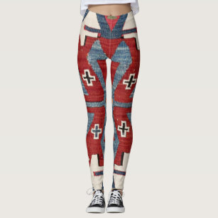 Blue diamond pattern women leggings