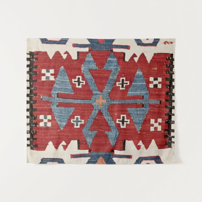 Blue Diamond Arrow Konya II 19th Century Authentic Tapestry (Front (Horizontal))