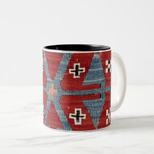 Blue Diamond Arrow Konya II 19th Century Authentic Two-Tone Coffee Mug