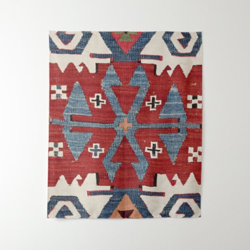 Blue Diamond Arrow Konya II Red Cowboy  Tapestry