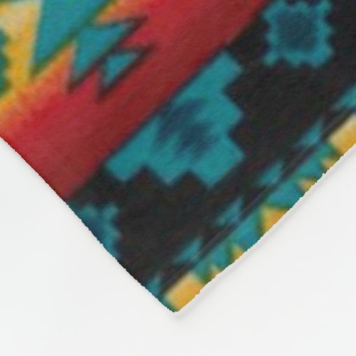 blue-diamond-aztec-print-fleece-blanket-zazzle