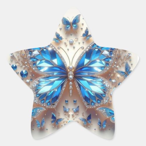 Blue Diamond Butterfly Sticker â Elegant Adornment