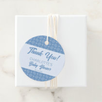 Blue Diamond Chevron Baby Shower Thank You Favor Tags