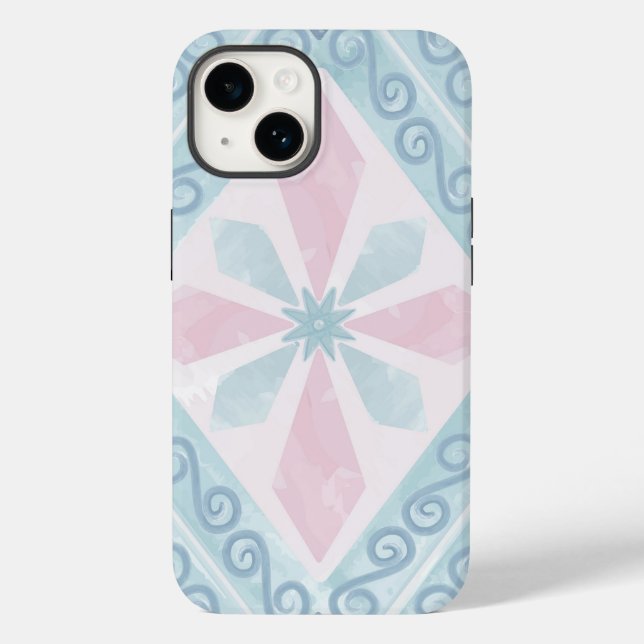 Blue Diamond Geometric Pattern Case-Mate iPhone Case (Back)