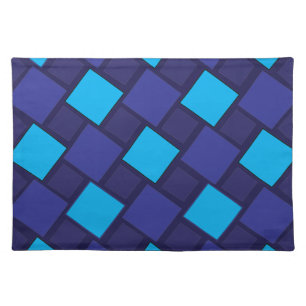 Blue Diamond Geometric Pattern Cloth Placemat
