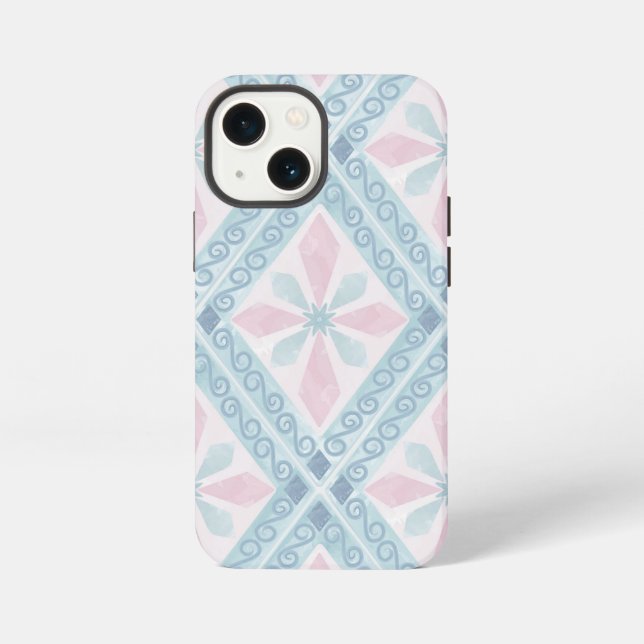 Blue Diamond Geometric Pattern Iphone Case (Back)