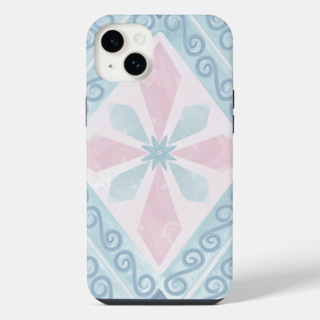 Blue Diamond Geometric Pattern Iphone Case (Back)