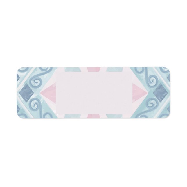 Blue Diamond Geometric Pattern Label (Front)