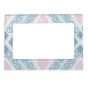 Blue Diamond Geometric Pattern Magnetic Frame