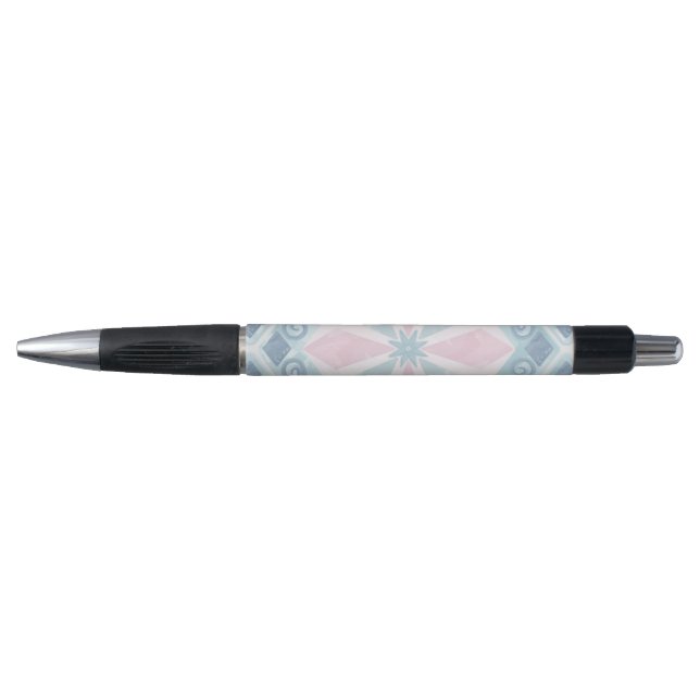 Blue Diamond Geometric Pattern Pen (Front)