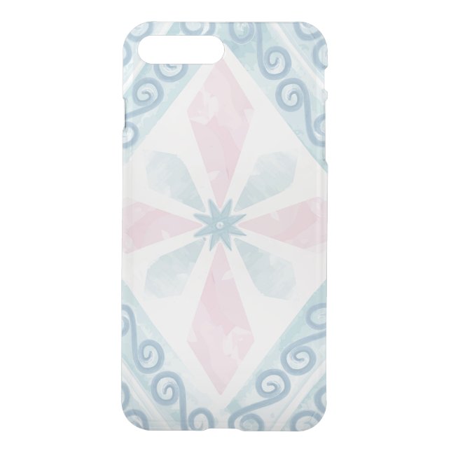 Blue Diamond Geometric Pattern Uncommon iPhone Case (Back)