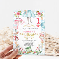 Blue Diamond Heart Alice One-derland 1st Birthday
