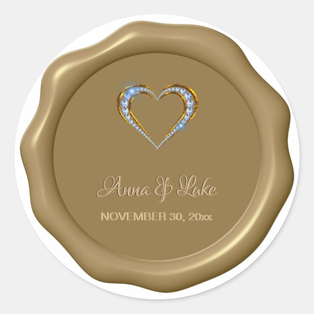 *~* Blue Diamond Heart Wax Seal Wedding (Front)