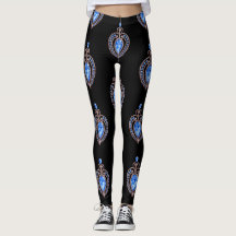 Blue diamond hearts Leggings