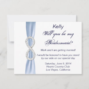 Blue Diamond Infinity Wedding Bridesmaid Card