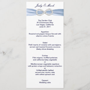 Blue Diamond Infinity Wedding Menu Card