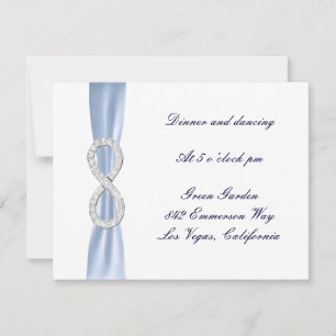Blue Diamond Infinity Wedding Reception Card