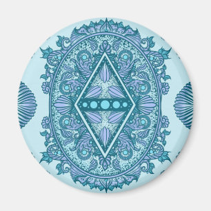 Blue Diamond Mandala Magnet