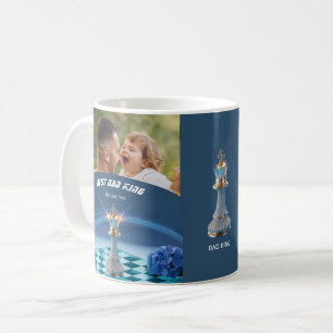 Blue Diamond Metallic King Chess Fathers Day  Coffee Mug