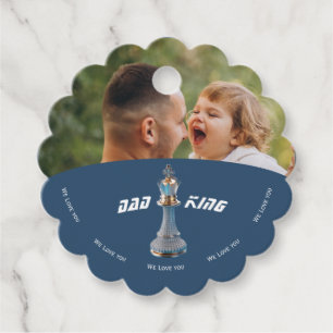 Blue Diamond Metallic King Chess Fathers Day Favor Tags
