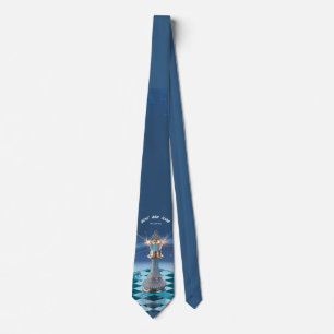 Blue Diamond Metallic King Chess Fathers Day Neck Tie