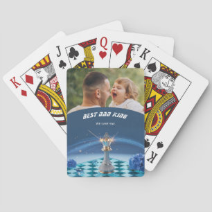 Blue Diamond Metallic King Chess Fathers Day  Poker Cards