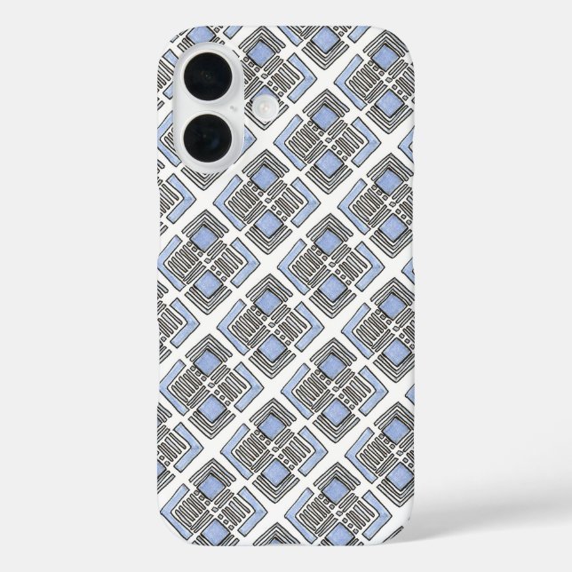 Blue Diamond-Modern Bauhaus Geometric Pattern Case-Mate iPhone Case (Back)