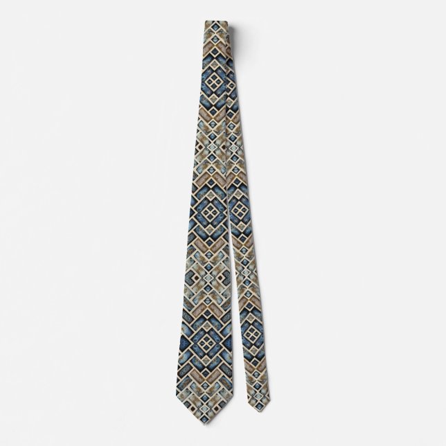 blue diamond neck tie (Front)