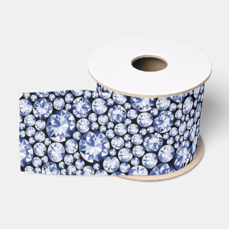 Blue diamond pattern grosgrain ribbon