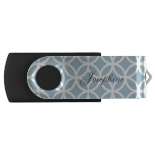 Blue Diamond Pattern Personalized Flash Drive