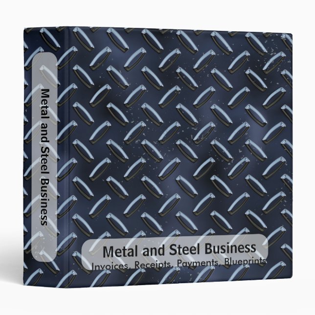 Blue Diamond Plate Business Binder (Front/Spine)