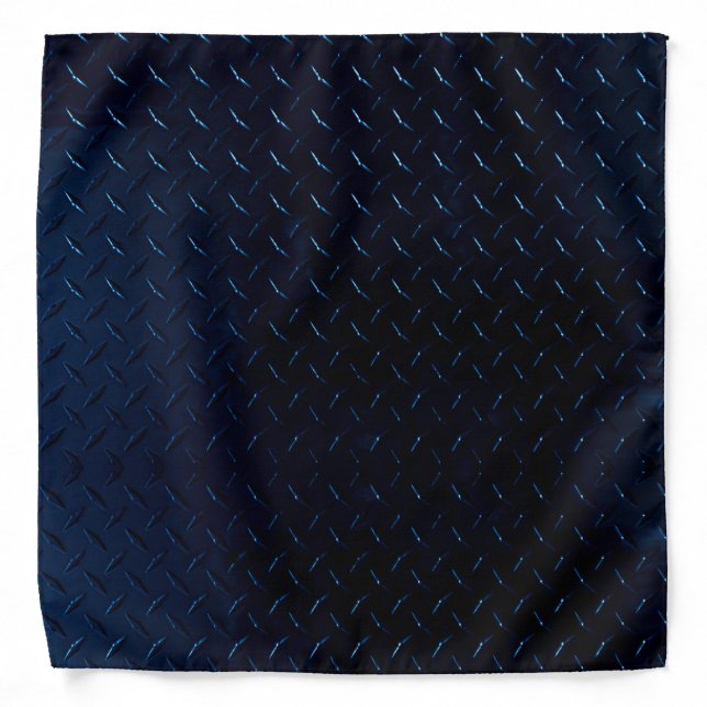 Blue Diamond Plate Metal Bandana (Front)