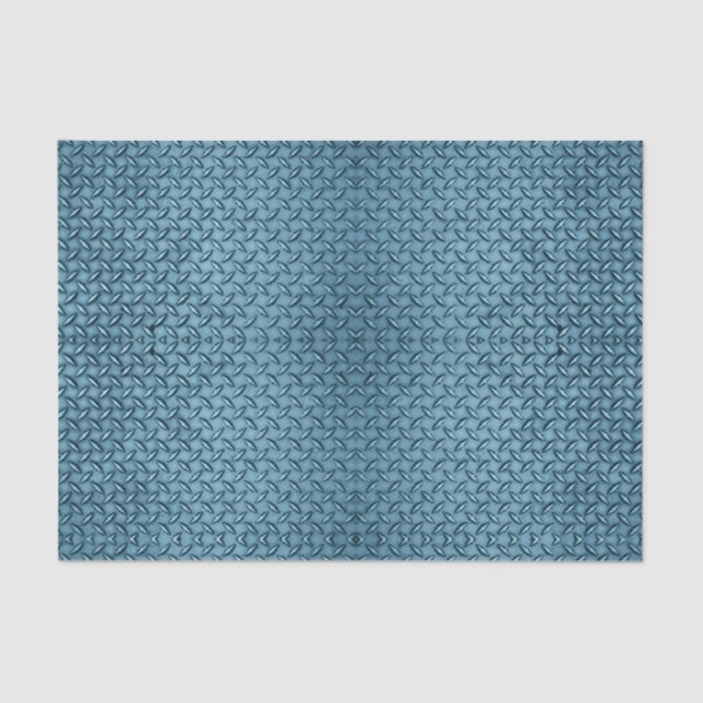 Blue Diamond Plate  Tissue Paper (Front)