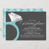 Blue Diamond Ring Bridal Shower Invitation (Front/Back)