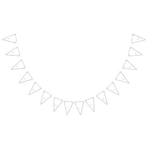 Blue diamond-shaped rays radiating outward from a bunting flags