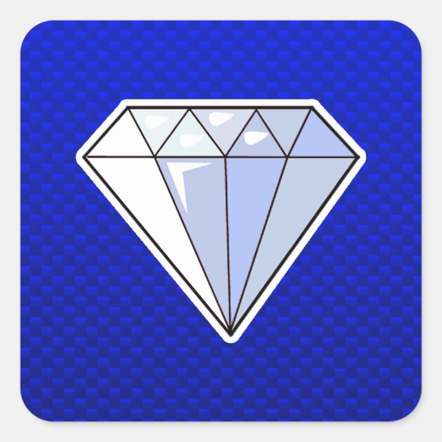 Blue Diamond Square Sticker (Front)