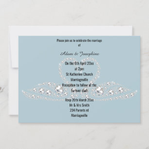 BLUE DIAMOND SWAN ELEGANT WEDDING INVITATION