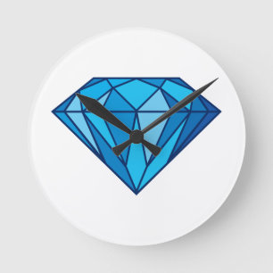 Blue Diamond Wall Clock