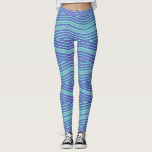 Blue Diamonds Handmade Yoga Pants Stretch Leggings