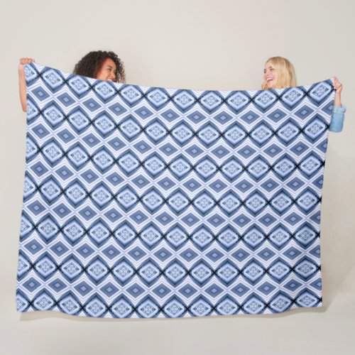 Blue Diamonds Harmony Pattern Warm Snuggly Fleece Blanket