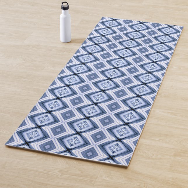 Blue Diamonds Harmony Pattern Yoga Mat (In Situ)