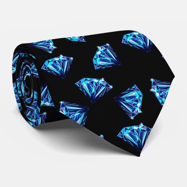 Blue Diamonds   Neck Tie (Rolled)